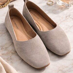 Lucky Brand Women's Taupe Suede Loafers Size 6,5